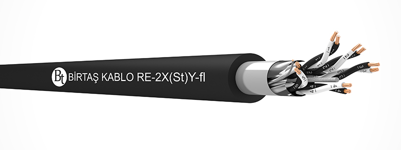 RE-2X(St)Y-fl    80°C  /  500 V Cu-XLPE-OSCR-PVC-MP